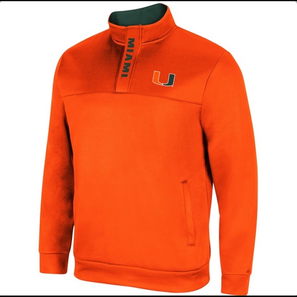 NEW Miami Hurricanes Colosseum No Tomorrow Quarter-Zip Jacket - Orange - Picture 2 of 5